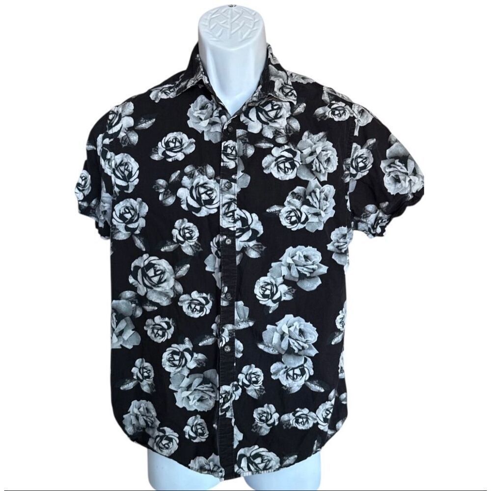 Mens Cactus Man Ricky Singh Floral Print Button Down Casual Weekend Shirt - Sz M